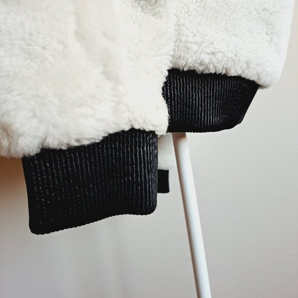 Off-White Shearling Bomber Jacket Size M - Picture 4 of 16